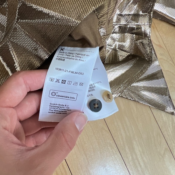 Scotch and Soda Wrap Top Gold Balloon Sleeve - Picture 9 of 11